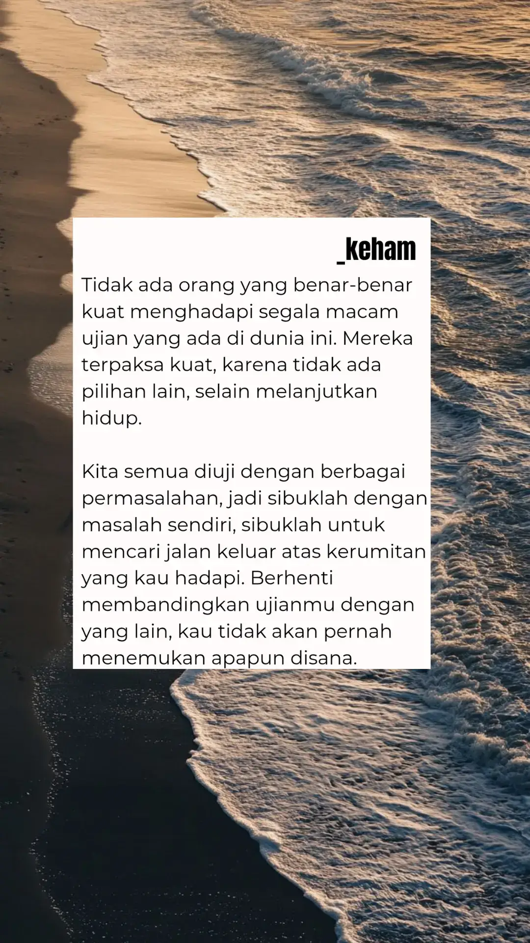 Kalau kau sibuk dengan urusanmu sendiri, yakinlah mengurus hidup orang lain kau taakan punya waktu 🖤 —Ilham Afriansyah