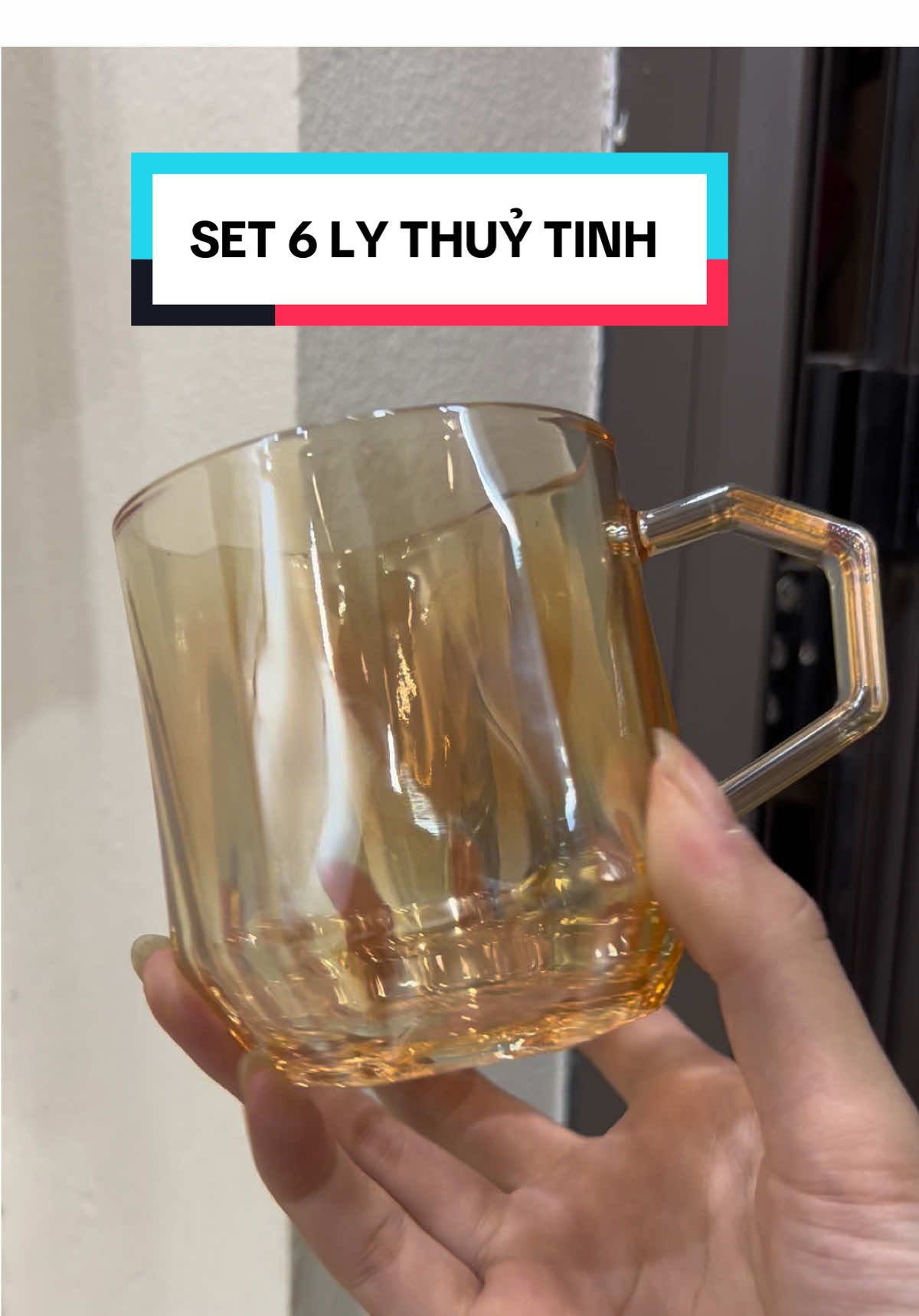 Set 6 ly thuỷ tinh màu vàng hổ phách #cocthuytinh #lythuytinhdecor #lythuytinh #viral #xuhuongtiktok  
