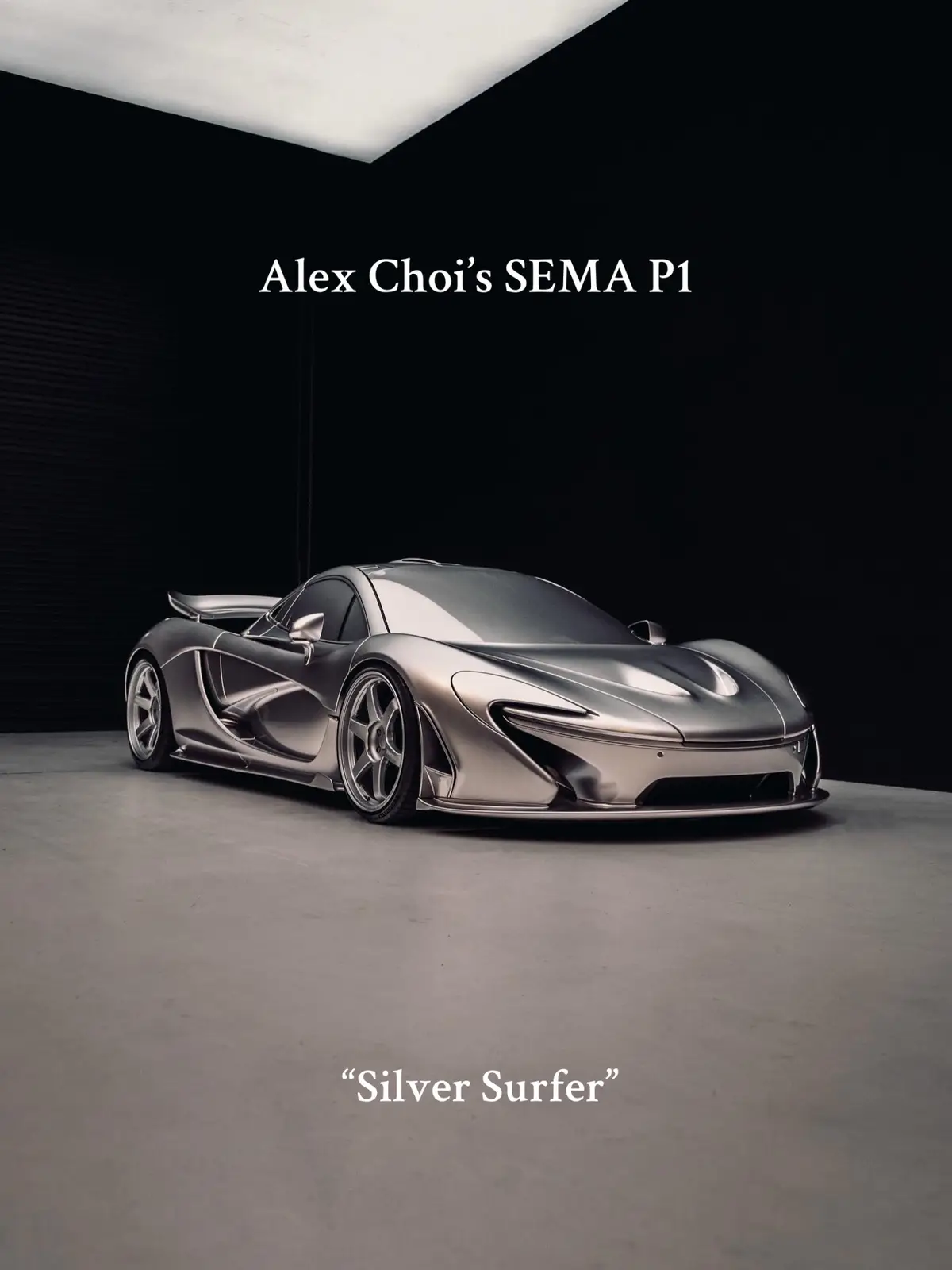 Alex Choi recently revealed his McLaren P1’s new look: a full silver wrap. Full really does mean full, the wheels, brakes, diffuser and windows all received treatment, done by Inozetek USA. Choi will display his car at the brand’s SEMA booth this week.  What do you think? Window wraps are pretty rare, especially to see on a car like this one. 