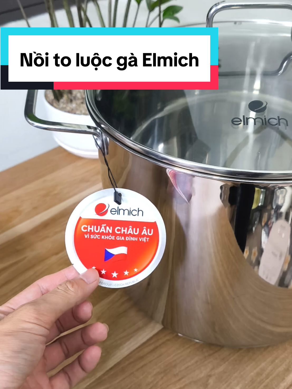 Nồi lớn luộc gà Elmich. Inox 304. Đáy dày 5 lớp. Đun được bếp từ. #xuhuong #nồi #dobep #nooiuocga #elmich 