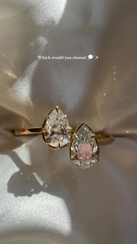 Pear-faction if we’ve ever seen it 💎💭 Which would you choose? Refined and simple four prongs or bold and striking 8 prongs?  #peardiamond #engagementring #labdiamond #moissanite 
