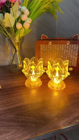 Nến điện tử hoa sen không khói không mùi màu vàng trang nghiêm #nendientu#nenhoasen#nentho 