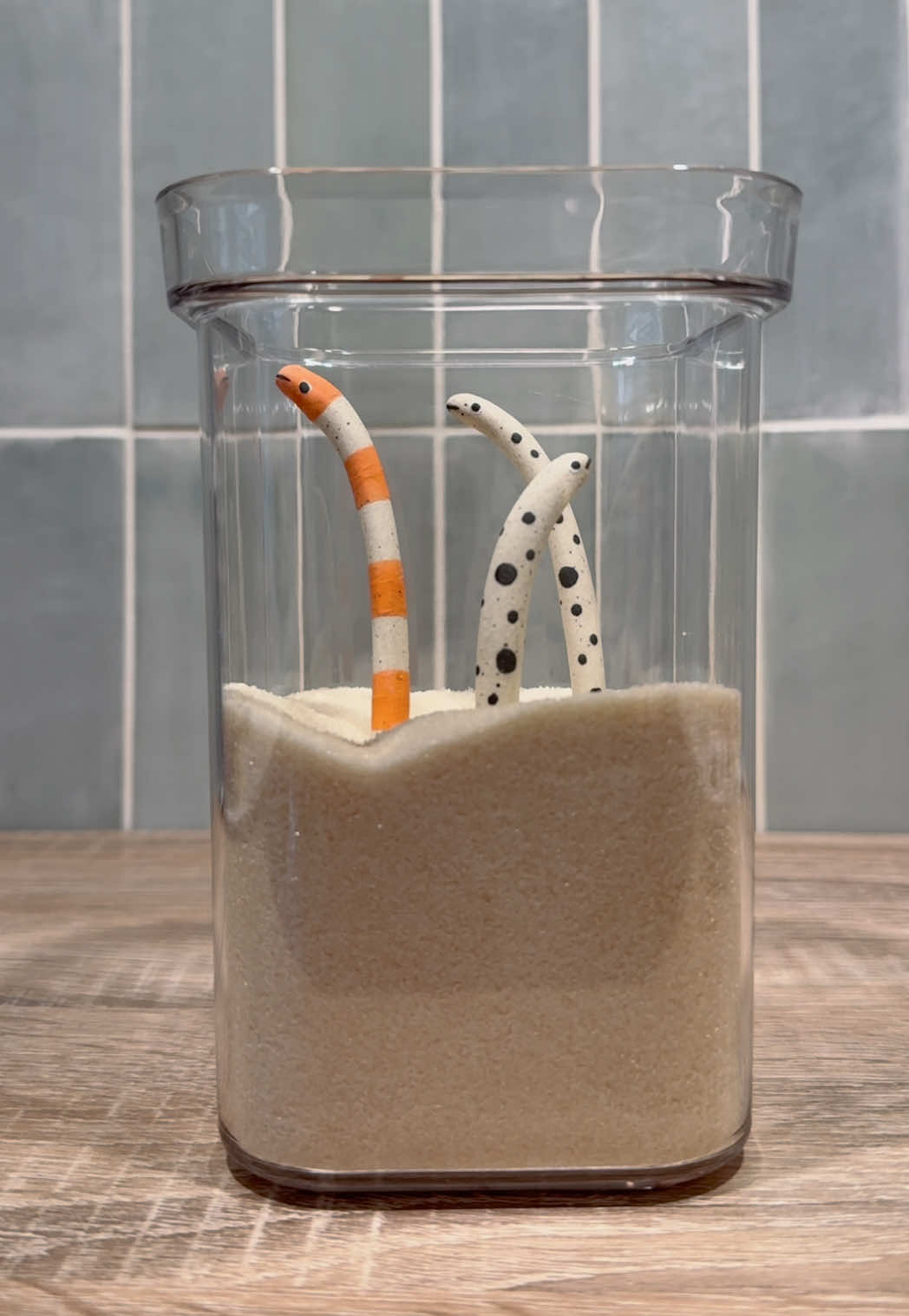 Bringing ocean magic to your morning sugar.  Handmade garden eel spoon — each one sculpted with love and a touch of sea charm 💙 #handmadeceramics #ceramicartist #oceaninspired #capcut #handmadegifts 