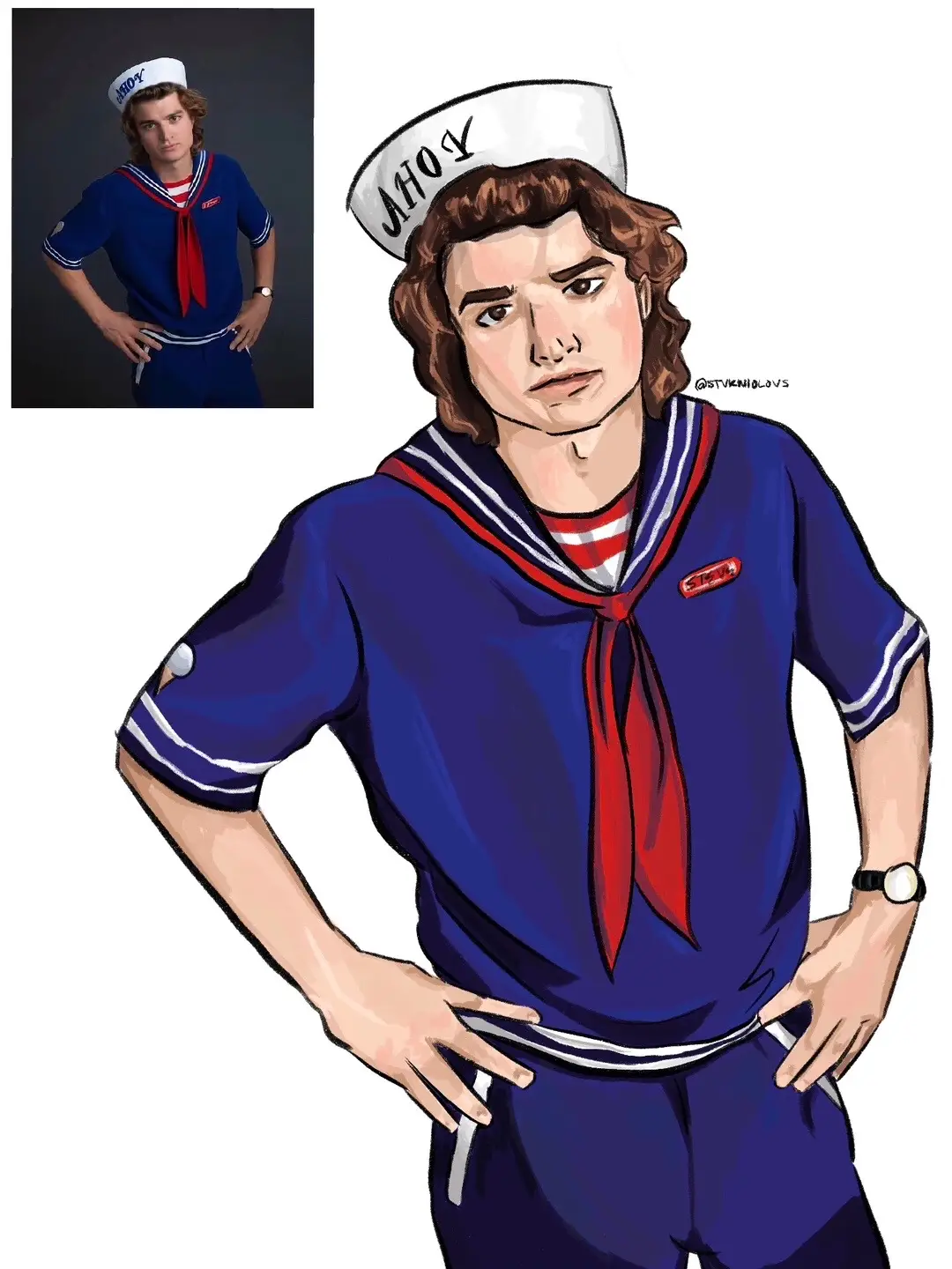 I wore this fuckass outfit on Halloween and felt so free.. I think I was meant to be an 80’s scooper. Deadass #strangerthings #steveharrington #steveharringtonedit #art #strangerthings3 