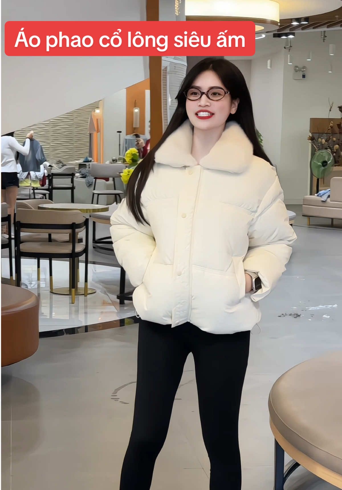 Áo phao cổ lông dày dặn siêu ấm. #aophao #thoitrangnu #maithom6 #xh 