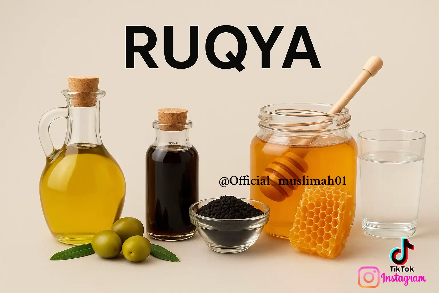 Du brauchst belesenes, Ölivenöl mit schwarzen misk für deinen Körper, zum einreiben? Honig mit schwarzkümmelsamen, Schwarzkümmelöl der belesen ist, oder Zamzam Wasser der belesen mit Al-Fatiha und die stärkste Sureh Baqara ist? Melde dich gerne bei mir 🌸💕🫵🏻 #ruqya#Alayn#Alhasad#Sihr#