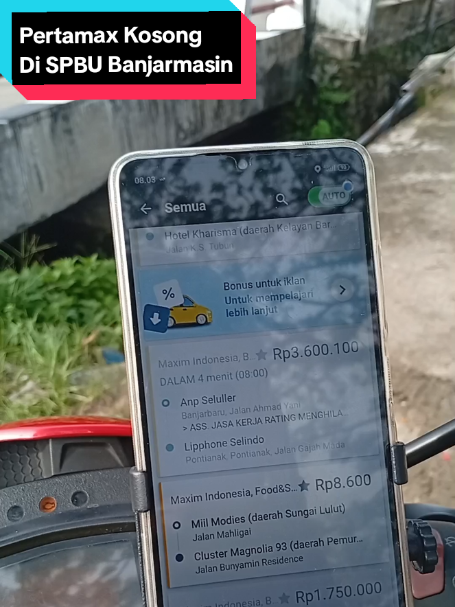 Pertamax Belum Tersedia D SPBU Banjarmasin.  Info Guys dimana ada jual Pertamax #fyp #maxim #ojol #bbmkosong 