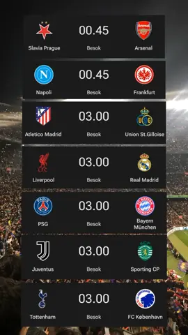 JADWAL PERTANDINGAN LIGA CHAMPIONS MALAM INI #championsleague #football #fyp #realmadrid #psg 
