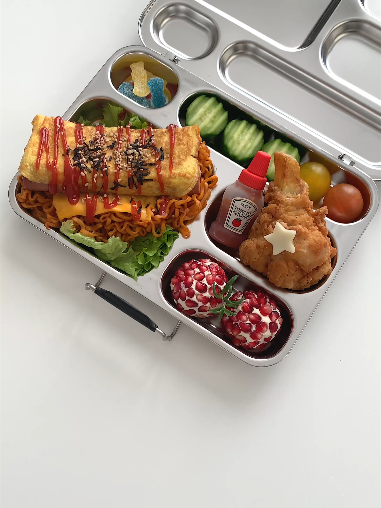 Pack a Bento for My Daughter  - day 79 🍱 和我一起做便當#lunchbox #cooking  #bento #asmrvideo #food #bentobox #kawaiifood #便當 #愛心便當 #헬로키티 #도시락 #사랑도시락 #ハローキティ #キャラ弁 #お弁当