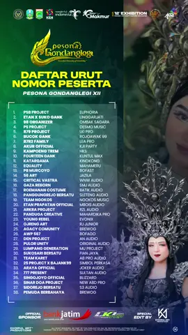 Daftar Urut Nomor Peserta Pesona Gondanglegi 2025 #daftarsoundpesonagondanglegi #pesonagondanglegi2025 #pesonagondanglegi 