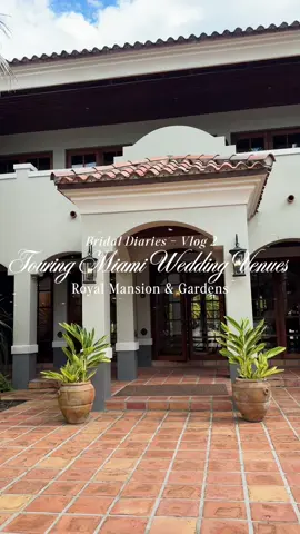 Bridal Diares — Vlog 2 💍 This is our second stop touring Miami wedding venues and when I tell you we fell in LOVE with this venue, we loved it so much. I love that you’re able to get ready on site with everyone and the views were just so beautiful. This is a completely different vibe from our first venue but we liked it more as you’re able to get the garden vibes with the Spanish montesary vibes. @Royal Mansion & Gardens  #miami #miamiwedding #miamiweddingvenue #weddingvenue #2026bride 