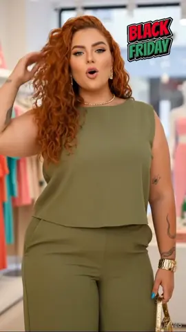 Conjunto Feminino Plus size em Tecido Linho Premium Calça Pantalona e Blusa Estilo Cropet. #conjunto #plusize #ia #lookmoda #blackfriday @Deia shop @Deia shop @Deia shop 