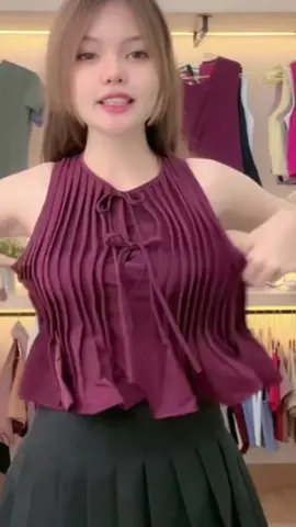 Evaluna Pleated Tops with ribbon CHRYSTA- 1.0390#atasanwanita #atasan #top #atasankekinian #fashionwanita 