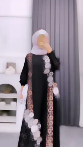 Pliss ini perpaduan motif yg begitu cantik 🥹🤎🤎 #gamis #gamiskekinian 