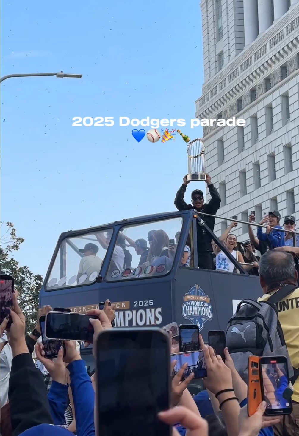 2024 & 2025 back to back World Series champs baby 🥳💙🤪  THEY NOT LIKE US!  • • • #dodgerparade #dodgers #worldserieschamps #foryoupage 