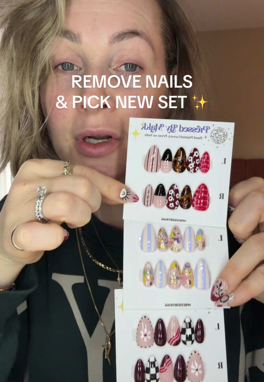 TOP, MIDDLE OR BOTTOM FOR NEW SET?! 💅🏼✨❤️‍🔥  All 3 done by @PressedByMakk 💘 #pressonnails #pressons #nailinspo #gardenmom #nailglue 