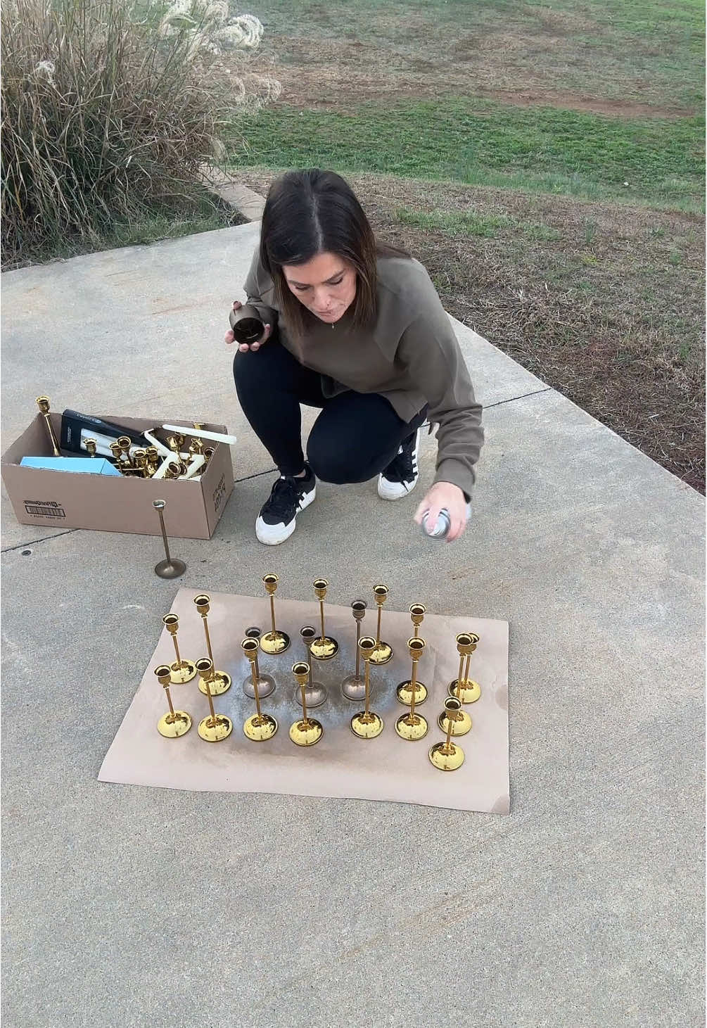 Let’s transform these ugly brass candlestick holders to give them a vintage look! #weddingdecor 