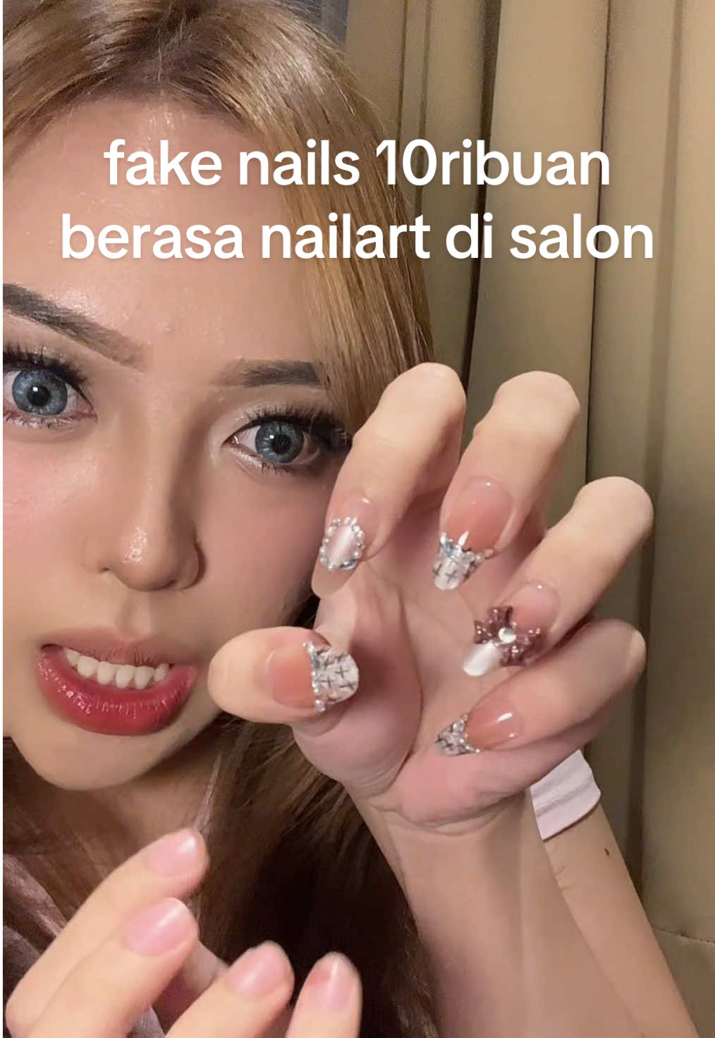 love bgt ama motif2 luhkk 💅🏻💖 @KUCANT #fakenails 