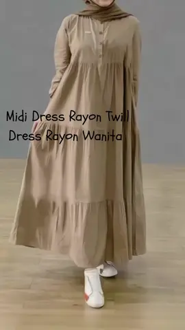 midi Dress Rayon Twill premium Dress Rayon Wanita Terbaru Dress Wanita Nyaman Digunakan #dress #wanita #dresslebaran #dresscewek #rayontwill #fyp 