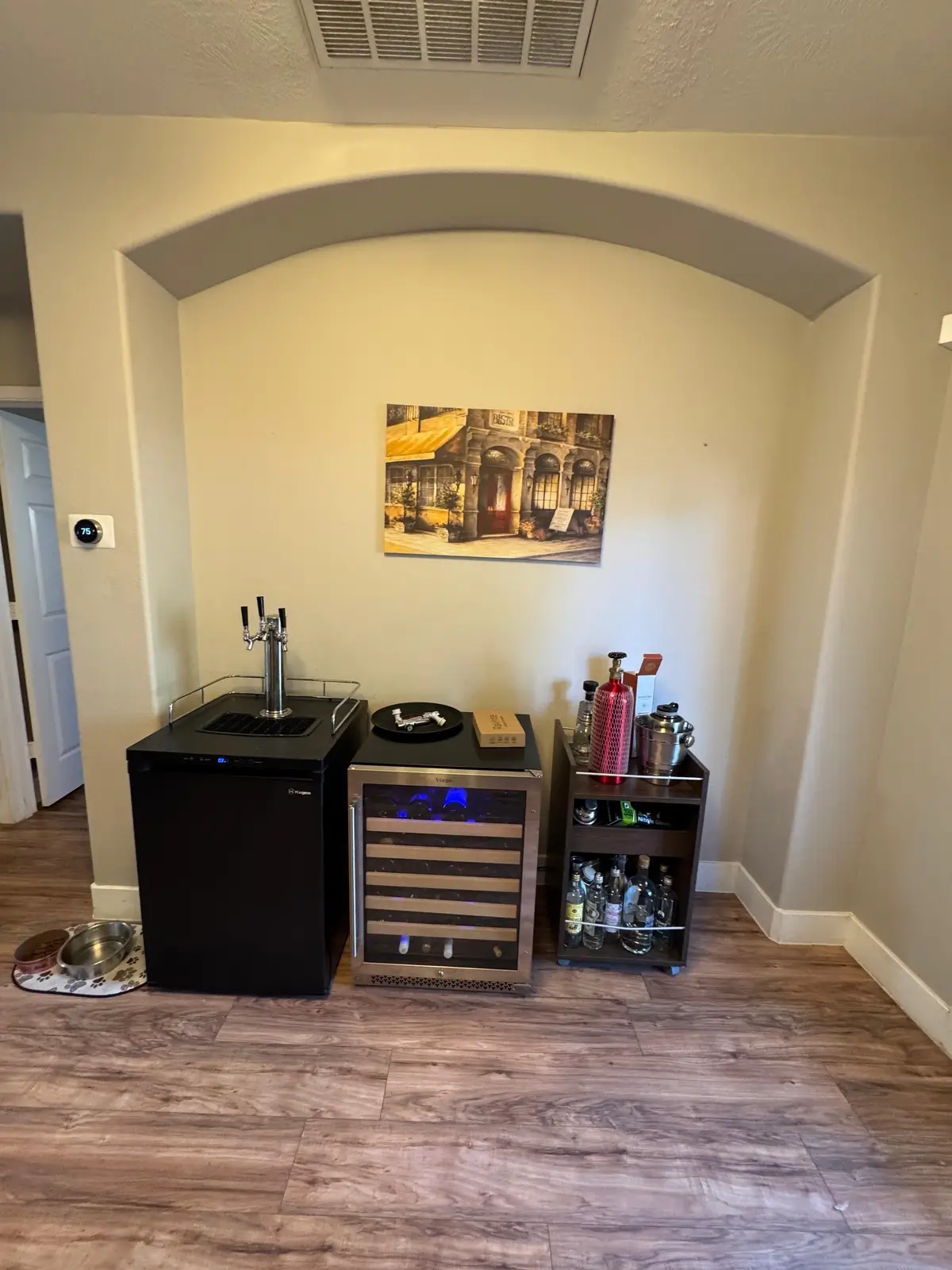 What used to be a simple alcove is now a sleek, functional centerpiece — complete with a tap, wine fridge, floating shelves, and lighting that sets the mood just right. Designed. Built. Installed. All in-house by Shivers Custom Woodwork 🍻 Luxury meets craftsmanship — because your home deserves more than standard. #PlayingWithOurWoodSince2018LetUsPlayWithYours #ShiversCustomWoodwork #LuxuryCabinets #HomeBarDesign #builtinbar 