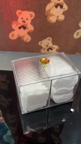 Hộp đựng bông tẩy trang bông tăm tiện ích đẹp sang#dogiadung #xh #xuhuong 