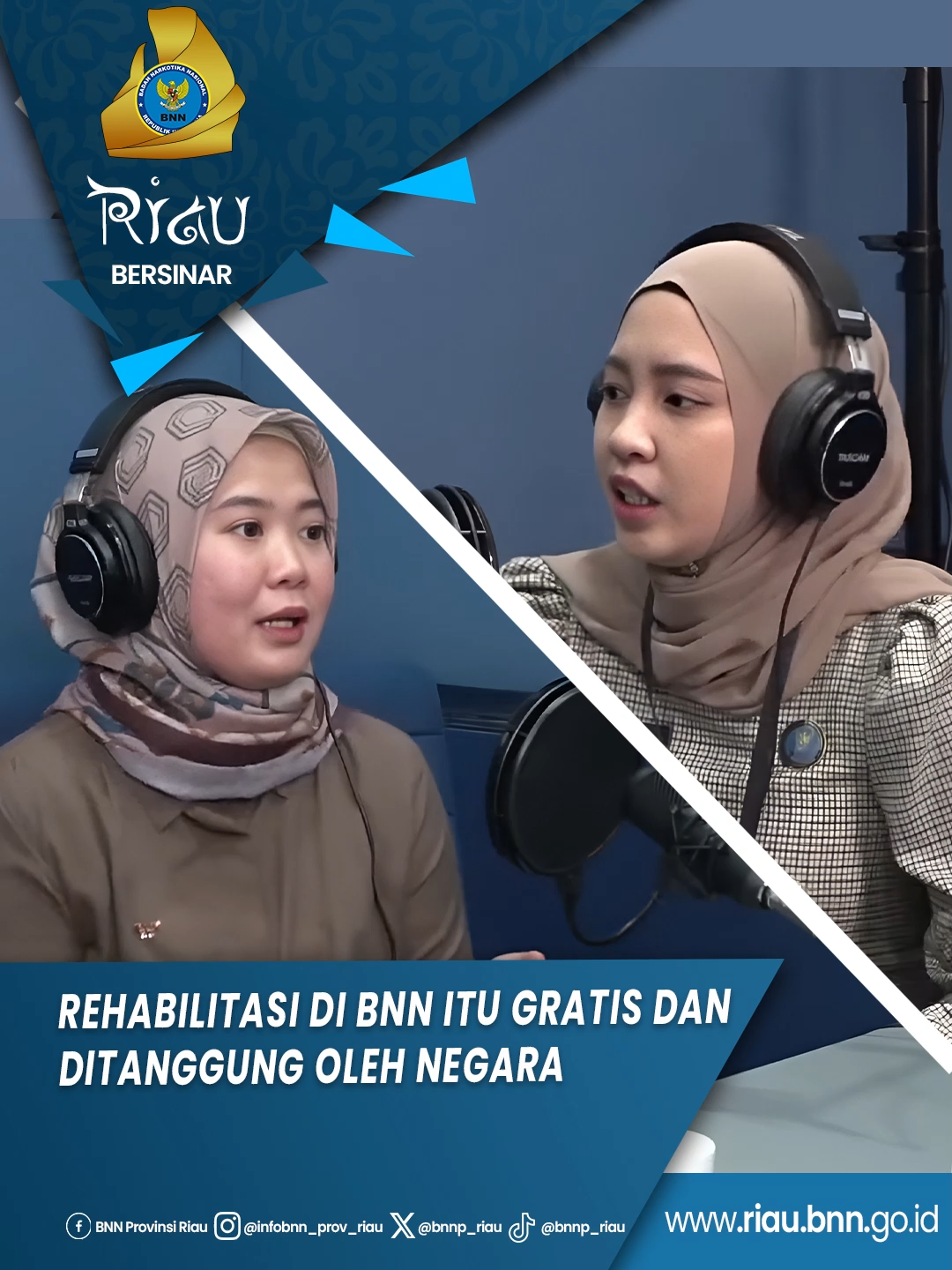 Biaya Rehabilitasi di fasilitas Rehabilitasi milik BNN itu GRATIS ya sobat bersinar... baik di Balai Besar, Loka Rehabilitasi, maupun rawat jalan di Klinik-Klinik Pratama BNNP dan BNNK diseluruh Indonesia. JANGAN TAKUT REHABILITASI! BNN ada untuk membantu, bukan menghukum..ayo pulih bersama #bnnpriau #bnnri #riaubersinar #indonesiabersinar #warondrugsforhumanity -------------------------------------------------------- Temukan kami di : website : riau.bnn.go.id Instagram : @infobnn_prov_riau facebook : BNN Provinsi Riau twitter : @bnnp_riau youtube : BNN Povinsi Riau Call Center : 089679471000
