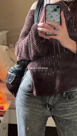 outfit details below: jeans - thrifted tank top - @Brandy Melville Australia  knit - @Massimo Dutti  bag - @angelkissbag_official  silver necklace and earrings - celtic jewellery stores in scotland pink pearl studs - @Adrift Clothing  beaded necklace - @IN THE GARDEN OF EDEN  #OOTD #fallfashion #outfitinspo #cozygirl #autumnfashion 