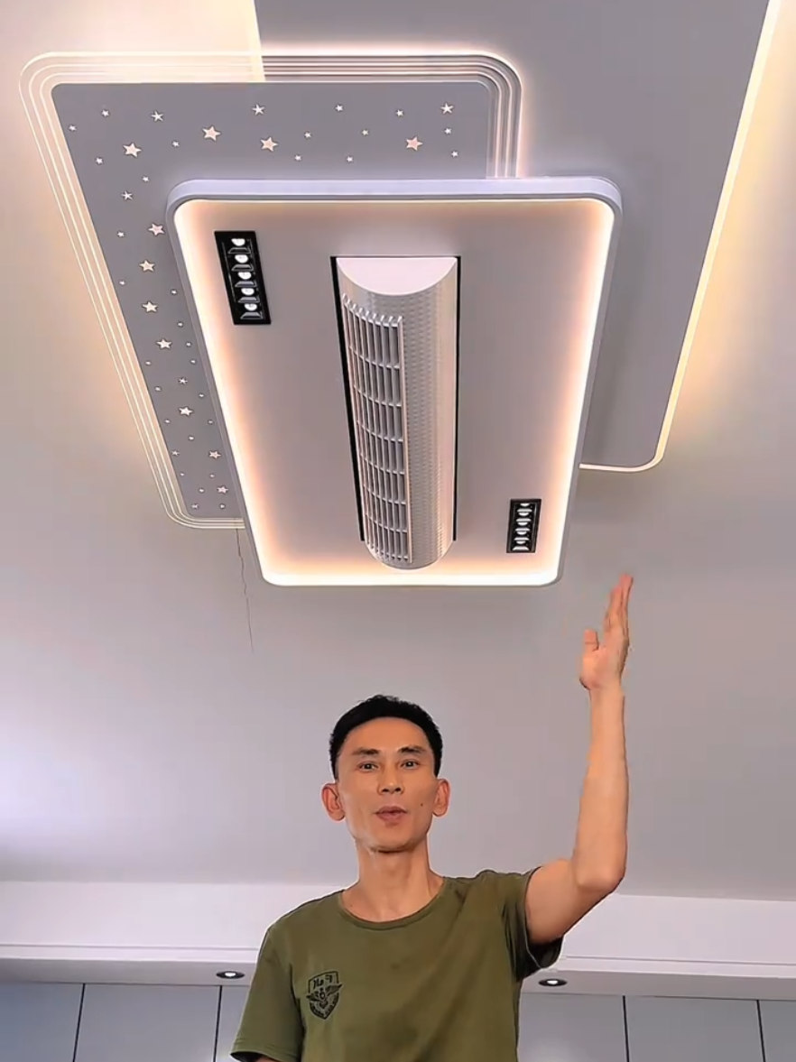 Đổi gió không gian sống với quạt đèn âm trần 2 trong 1 siêu hiện đại #quatdentran #decorphongkhach #dentrangtri #quattran #quattranden 