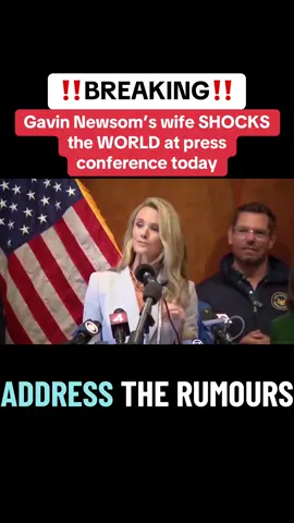 Gavin Newslm’s wife SHOCKS the WORLD at a Press Conference today dispelling widespread rumor about her husband 😳#newsom #california #noon50 #gavinnewsom #democrats 
