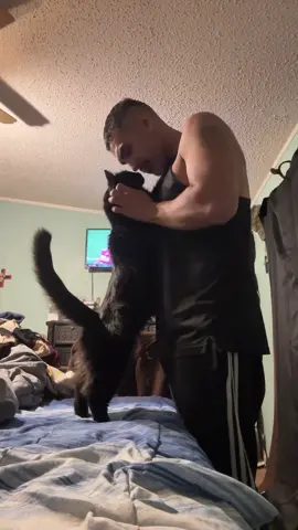 My boy Egypt and I #cat #catsoftiktok #blackcat #fyp #505 