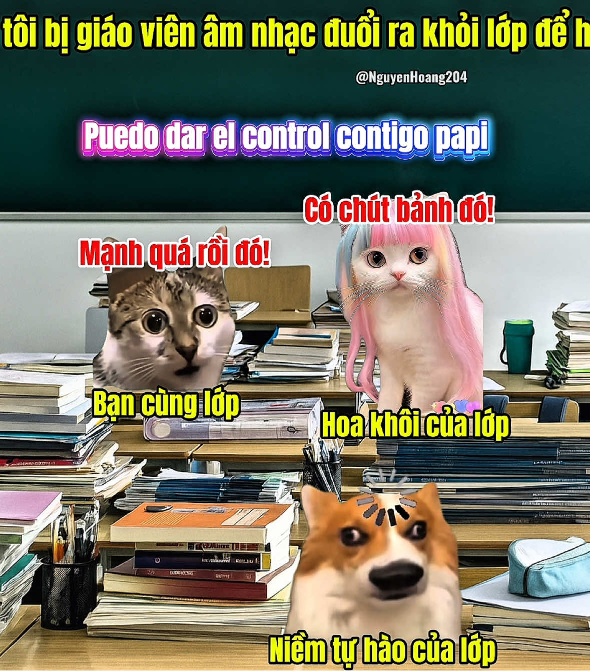 Khi tôi bị giáo viên âm nhạc đuổi ra khỏi lớp để hát #meme #catmeme 