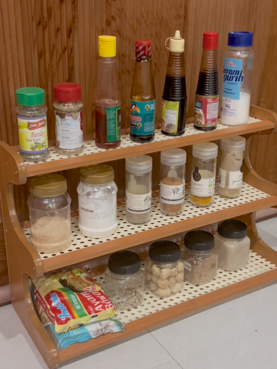 biki dapur rapi gak berantakan lagi pakai rak bumbu dapur 3susun ini solusinya #rakdapur #rakbumbudapur #rakminimalis 