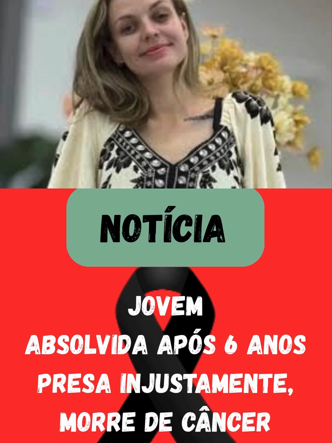 Jovem ABSOLVIDA APÓS 6 ANOS PRESA INJUSTAMENTE, MORRE DE CÂNCER IGNORADO PELA JUSTIÇA!    Damaris ficou 6 anos presa injustamente e morreu 2 meses após ser absolvida. Ela pedia ajuda por causa de dores e sangramentos, mas a Justiça ignorou dizendo que era 