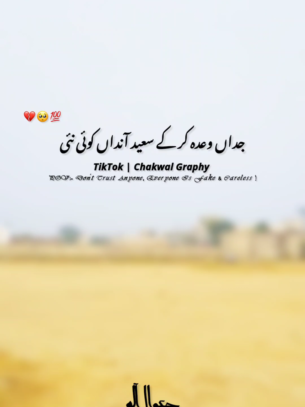 جداں وعدہ کر کے سعید آنداں کوئی نئی 💔🥺 #brokenheart #chakwal #punjabidhoray #sadstatus #foryou 