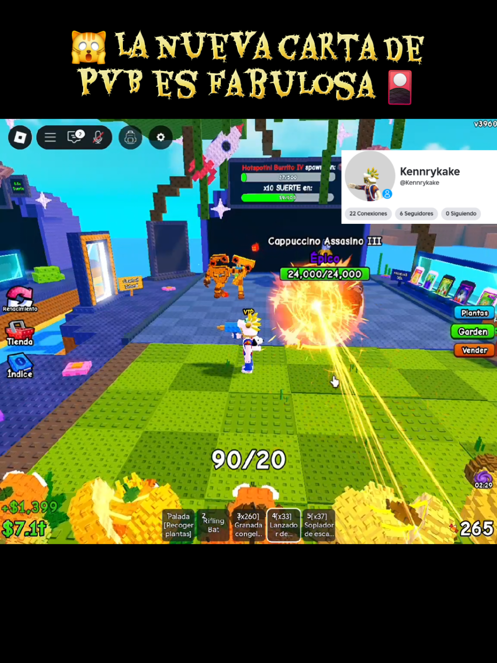 Contexto: Mueve el brainrot con mayor vida a la fila con mayor ataque cada cierto tiempo | La nueva carta de plantas vs brainrots es fabulosa 🙀🧡 #99nightsintheforest #robloxfyp #fyp #carta #pro 