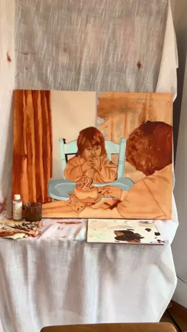 Second day working on this painting, had to redo parts of the chair and not happy with it so going to have to go back again tomorrow 