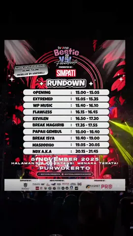 RUNDOWN KONSER NDX AKA 8 NOVEMBER 2025 PURWOKERTO #konser #ndxaka #purwokerto #infopurwokerto #konserpurwokerto 