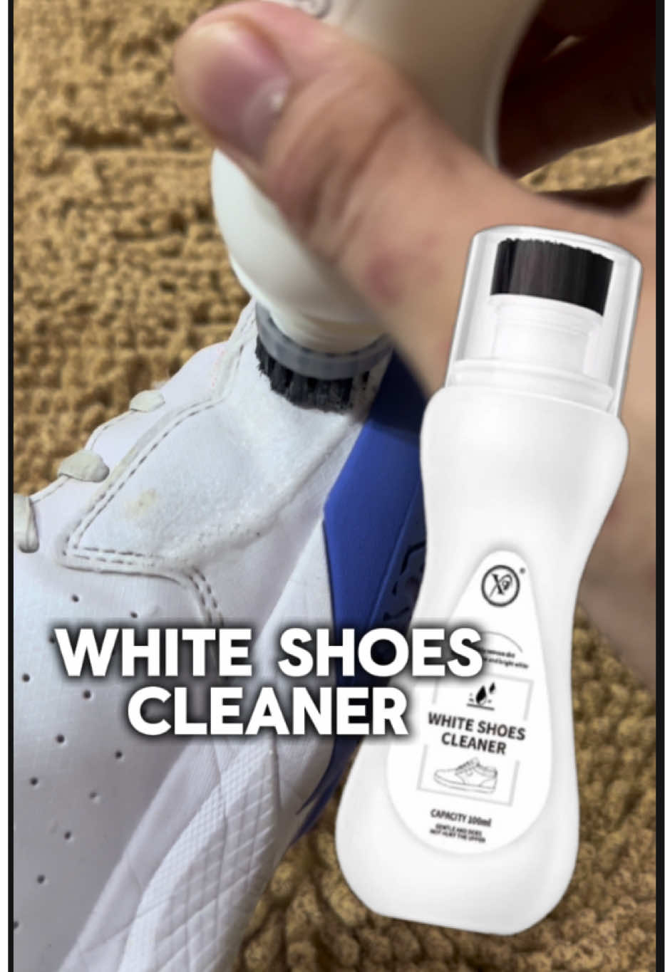 No more dumi at yellow stains #shoecleaner #whiteshoescleaner #stainremover #shoestainremover #shoes 