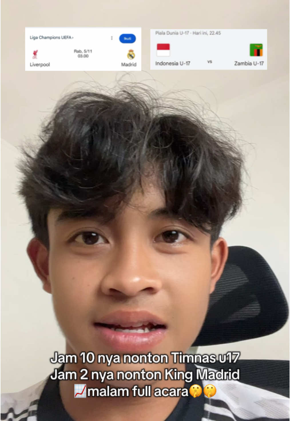 Lapor ketua malam ini full acara!!#realmadrid #timnasindonesia 