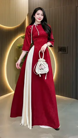 Áo Dài Gấm Cao Cấp Tơ Cổ Lệch Phối Nơ và Cúc Trẻ Trung Dáng Ôm Truyền Thống #canhly99 #aodai #aodaitet #aodaitruyenthong #xuhuong 