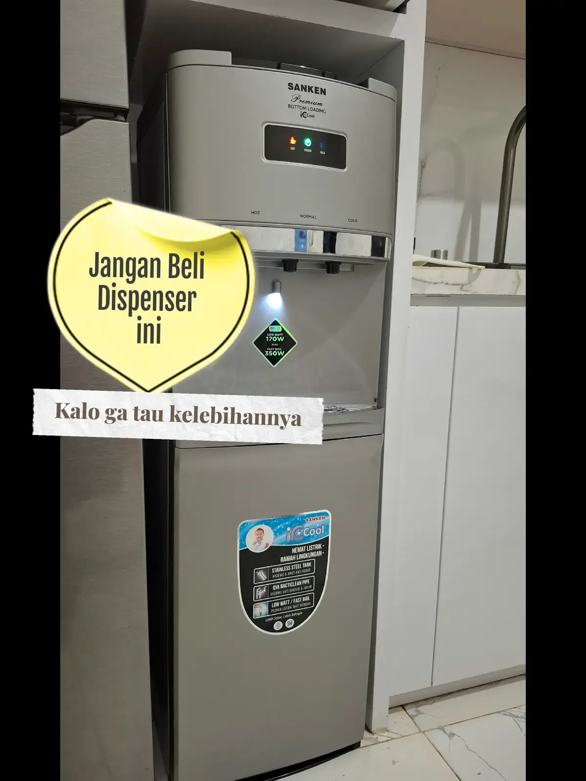 Beberapa penilaian cepat dispenser Sanken HWD-C558IC (1 hari pakai). #dispensergalon #reviewjujur #dispensermurah #dispensergalonbawah #dispensersanken 