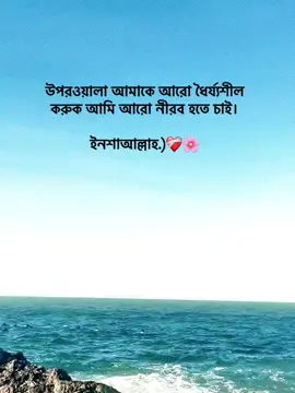 উপরওয়ালা আমাকে আরো ধৈর্য্যশীল করুক আমি আরো নীরব হতে চাই। ইনশাআল্লাহ.)❤️‍🩹🌸 #foryoupage #foryou #fypage #goviral #trending @TikTok Bangladesh 