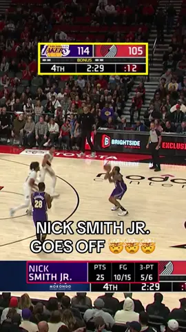 NICK SMITH JR. ON FIRE IN LAKERS W. 😱🔥 #NBA #lakers #lalakers #nicksmithjr #lebron