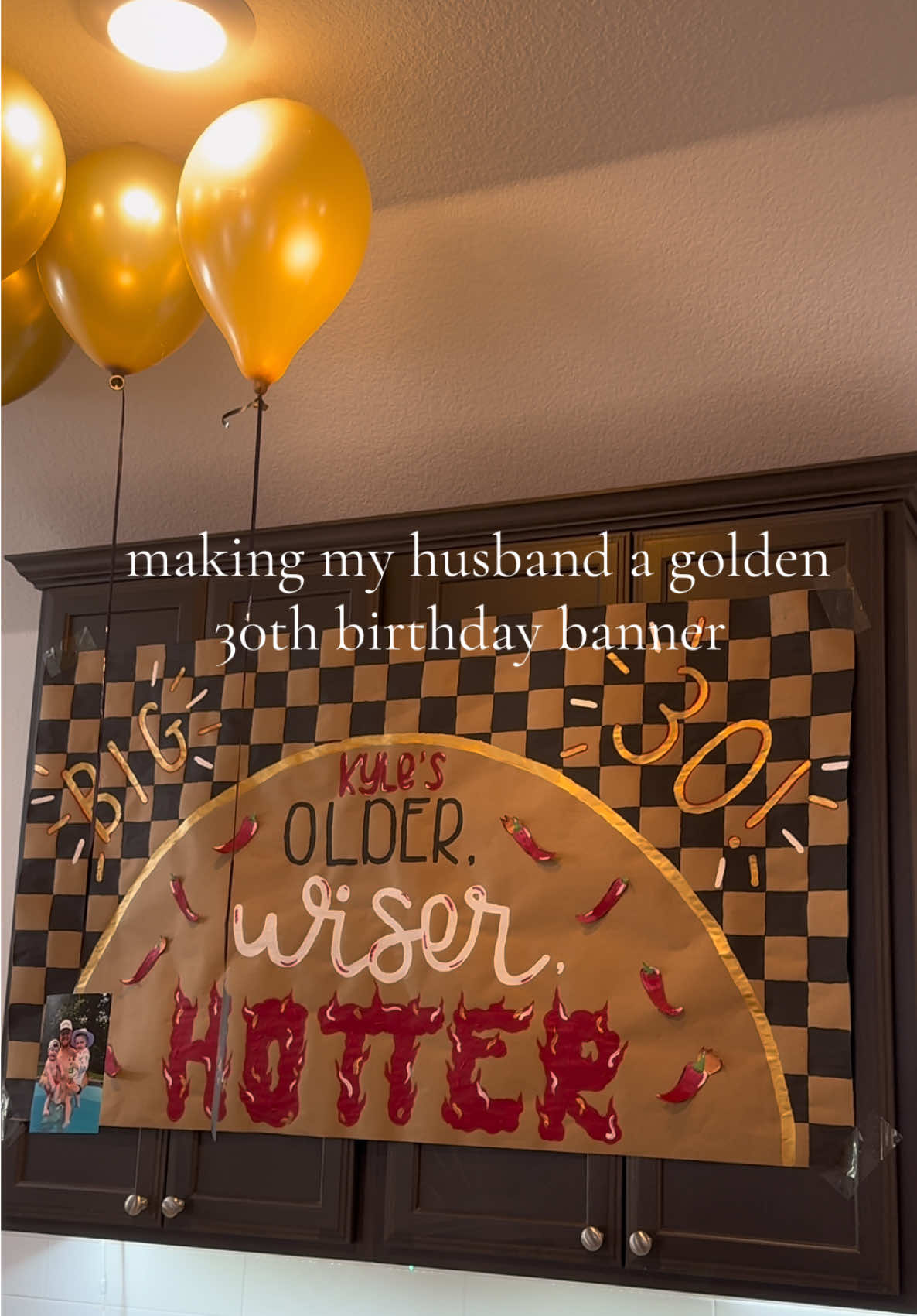 Pretty proud of myself for this. I freehand all of it!!🌶️🔥 #banner #birthdaybanner #dirtythirthy #birthday #thirty 