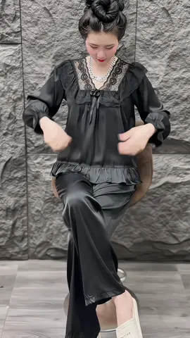 Xét lụa tay dài dáng babydoll phối ren mềm mại thoáng mát xinh xắn#dobomacnha #doboxinh #dobotieuthu #thoitrangnu #macdepmoingay 