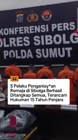 Lima pelaku pengeroyokan Arjuna Tamaraya di Masjid Agung Sibolga resmi ditetapkan tersangka dan terancam hukuman hingga 15 tahun penjara, dengan polisi menangkap seluruh pelaku dalam waktu kurang dari tiga hari serta menegaskan komitmen menuntaskan kasus ini secara profesional demi keadilan bagi keluarga korban. #sibolga #peristiwa #kejadian #viral #fyp 