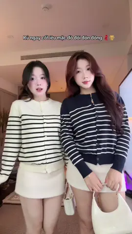 Mặc đồ đôi với cốt liềnnn hehe 😆 #reviewquanao #outfitmuadong #cardiganlen #phamhaianhhh 