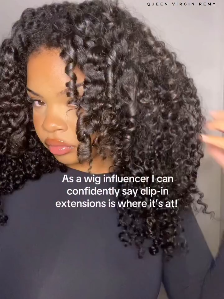Clip in and glow 💋 #qvrhair #protectivehairstyle #qvrhairwig