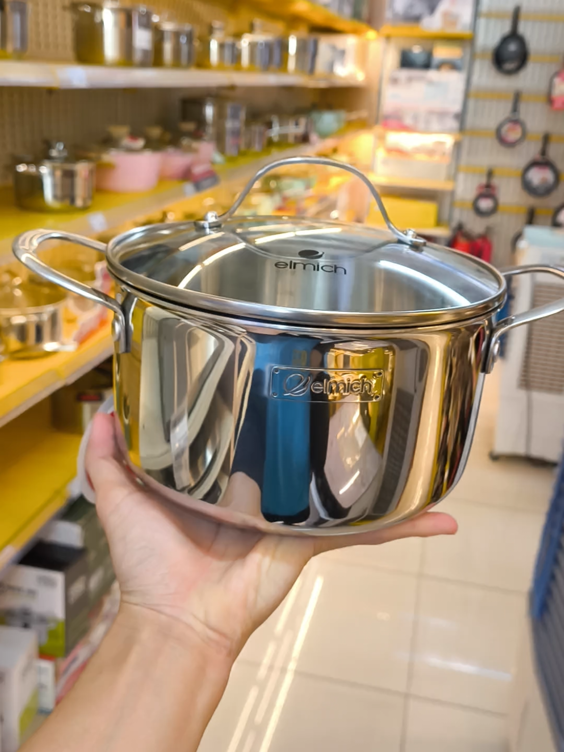 Nồi inox 304 nguyên khối cao cấp Elmich. Đun được mọi loại bếp. #xuhuong #elmich #nồi#noiinox#dobep 