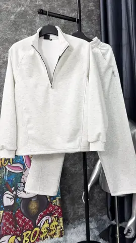Bộ quần áo nỉ 2 da nam nữ, áo sweater dáng bomber, quần suông rộng thoải mái tôn dáng #quanaohottrend #setquanao #xuhuong #reviewquanao 